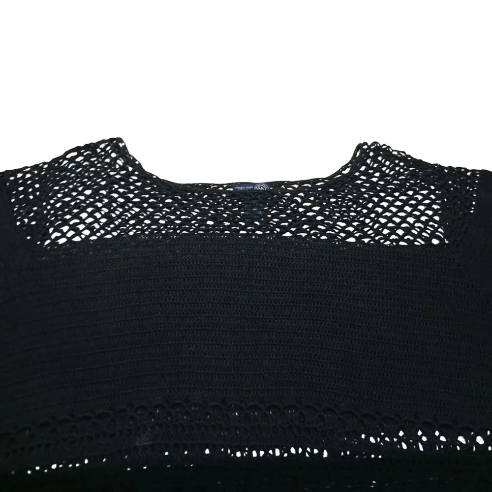 Venezia Jeans Crochet Knit Tunic Top 26/28 Plus Size Boho Bell Sleeves Womens - Picture 5 of 8